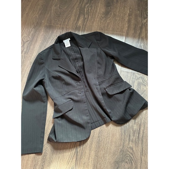 Breakin Loose Jackets & Blazers - Breakin Loose Womens Black Pinstripe Two Button Blazer Jacket Size 9/10